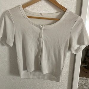 white crop top
